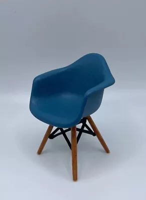 Miniature 1:12 Scale Eame Molded Armchair - Blue Mini Mid Century Modern Chair • $45