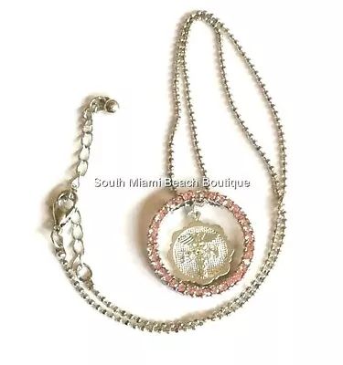 Nursing Necklace RN Caduceus Pink Crystal Nurse Graduation Gift Silver Plated  • $9.99