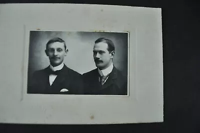 Antique Edwardian Postcard Photograph Of 2 Men In Suits (Possibly Brothers) • $6.18