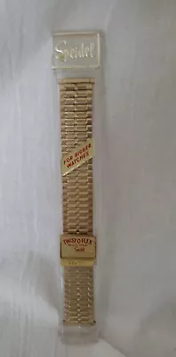 Speidel Stainless Twist-O-Flex Gold Tone Metal Watch Band 1595 Vintage • $19.99