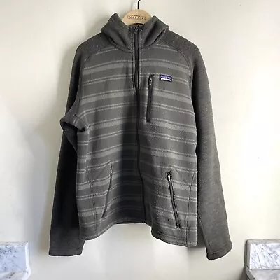 Patagonia Better Sweater Hoody Dark Green Striped Men’s Size M • $34