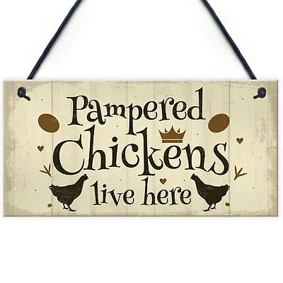 £3.99 • Buy Chicken Coop Sign Outdoor Garden Plaque Hanging Door Wall Sign Chicken Hen Gifts