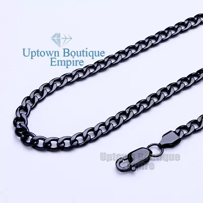 18-36  Women Men Gold/Black Stainless Steel Cuban Curb Link Necklace Chain • $13.73