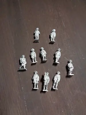11 Unpainted OO Gauge White Metal Walking Army Military Figures • £15