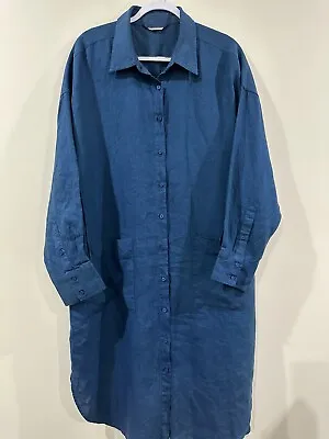 $65 • Buy Gorman Atlantic Linen Shirt Dress Size 14 (would Fit Up To 16)