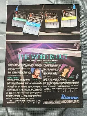 Vinnie Vincent / Kiss / 1980's Ibanez Guitar Pedals Magazine Print Ad + Free Dvd • $12.99