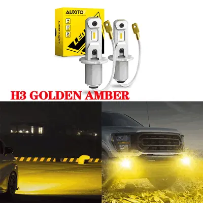 AUXITO H3 LED Fog Light Bulbs Conversion Kit Super Bright Canbus Golden Yellow • $24.99