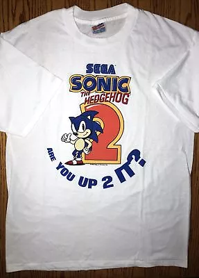 SEGA SONIC THE HEDGEHOG 2 ARE YOU UP 2 IT? 1992 Vintage T Shirt Men’s Size XL • $175