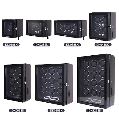 Automatic 3-12 Watch Winder White LED LCD Touch Screen Display Box Case Storage • $319.99