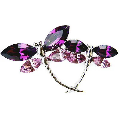 £49.38 • Buy Purple DRAGONFLY Made With Swarovski Crystal Mother Child Baby Family Pin Brooch