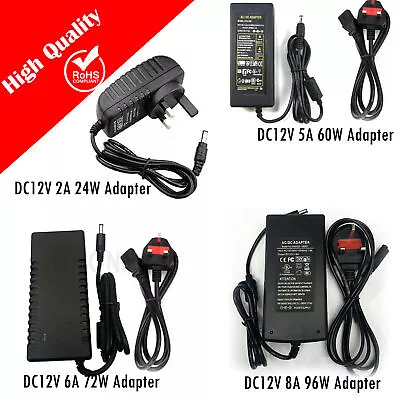 12V 2A- 10A AC DC Adapter Charger Power Supply UK Plug For LED Light CCTV Camera • £11.89