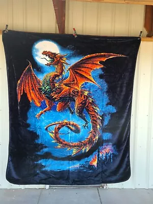 Whitby Wyrm Dragon Alchemy Gothic Moon Queen Blanket Bedspread • $58.19