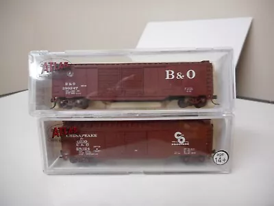 Atlas N Scale 50' DD Boxcars Baltimore And Ohio And Chesapeake And Ohio • $20