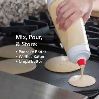 Pancake Batter Dispenser-Easy To Pour W/ BlenderBall & Heat-Resistiant Top - NIB • $18.05