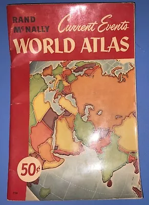 1955 Vintage Rand McNally Current Events World Atlas Vintage Map Booklet USA • $5