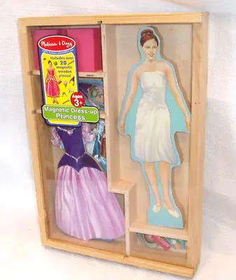 MELISSA & DOUG LIGHTS CAMERA INTERACTION MAGNETIC DRESS UP PRINCESS Wooden 18 Pc • $16