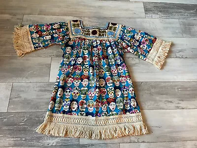 Boho Flower Embroidered Lace Frida Kahlo Style L/XL Size Shirt Blouse Cute! • $55.99