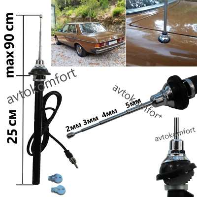£4.29 • Buy Chrome Universal Telescopic Antenna Fender Mount FM Radio Car Aerial