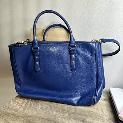 Kate Spade Women’s Blue Mulberry Street Pebbled Leather Bag • $40