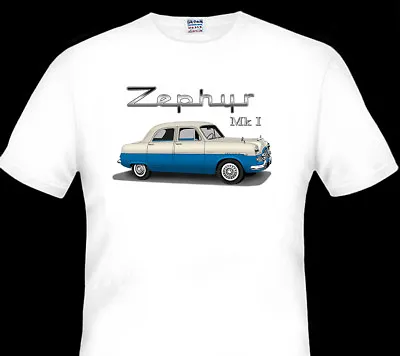 FORD  ZEPHYR  MK1  MkI  ZODIAC  QUALITY  WHITE TSHIRT (3 CAR COLOURS ) BIG FIT   • $36