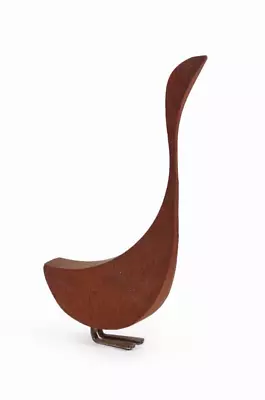 Jacob Hermann Style Walnut Bird Vintage Mid Century Modern Figurine Sculpture • $90