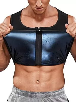 Men’s Premium Heat Trapping Sweat Enhancing Vest Hot Sauna Suit Workout Tank Top • $29.79