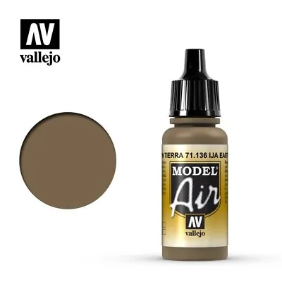Vallejo Model Air: IJA Earth Brown - Acrylic Paint Bottle 17ml VAL71.136 • £2.65