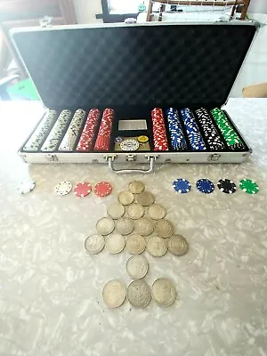 Texas Hold'em Poker Chips And Case Plus Special 19 Pieces  • $125