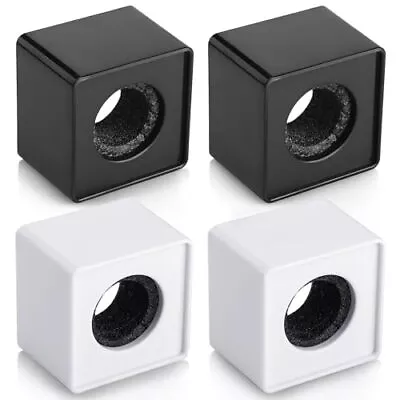Facmogu 4PCS Black & White Microphone Flag Station Portable Square Cube Shap... • $19.66