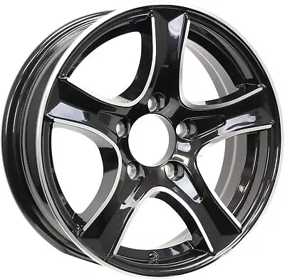 2-Pack Aluminum Trailer Wheels 15X5 15 X 5 5 Lug 4.5 Center Thoroughbred Black • $165.97