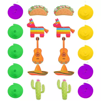  20 Pcs Mexican Fiesta Backdrop Party Decoration Decorations • £10.58