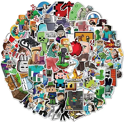 100Pcs Mine Craft Stickers Repeating Waterproof Video Theme Stickers For Kids A • $11.48