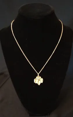 Vintage Girl Scout Trefoil Hinged Locket Necklace Gold Tone 16  Jewelry • $7.77