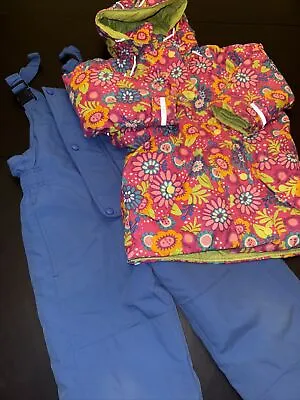 Hanna Anderson Size 110 Matching Jacket W/bib Snow Pants Sz 120 • $28