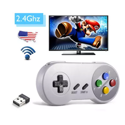 Wireless SNES Controller USB Classic Gamepad Joystick For PC MAC RetroPie Linux • $13.99