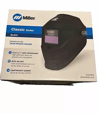 Miller Black Classic Auto Darkening Welding Helmet W/Clearlight Lens 287803 • $139