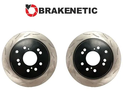 REAR BRAKENETIC Premium RS Slot Brake Rotors Z32 300ZX Conversion 4/5LUG • $254.58