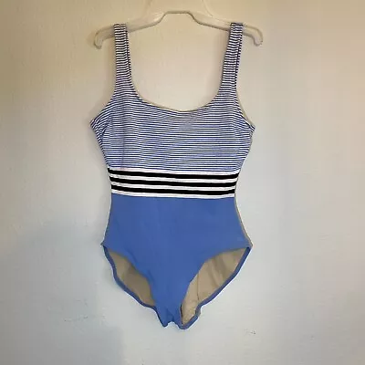 Cole Of California Vintage Swimsuit Sz 16 Blue And White Stripes Classic Fit • $42