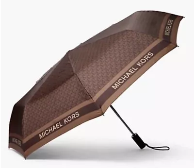 Michael Kors Logo Travel Umbrella- Brown • $46