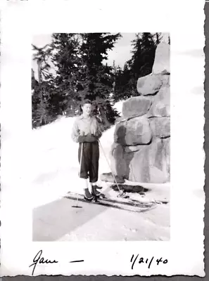 Vintage Photograph Girls Skiing Sports Ski Fashion Mt Hood Portland Oregon Photo • $6