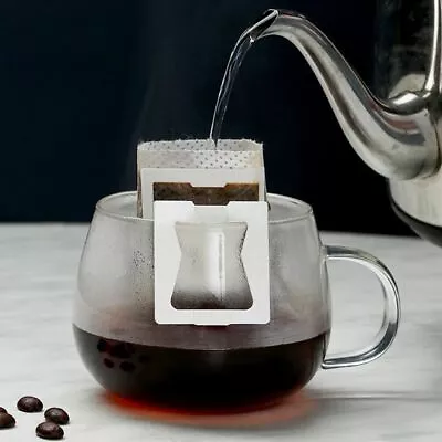 £7.13 • Buy 50pcs Disposable Coffee Filter Bags Portable Hanging Ear Style Coffee Filters
