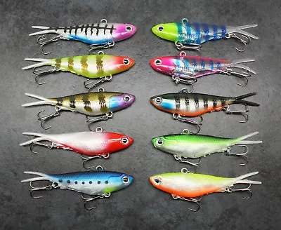 Soft Plastic Vibe Lures X10 95mm Vib Vibes Blade Trazo Transam Fishing Lure • $29.99