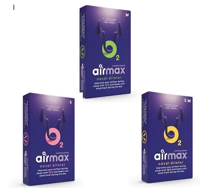 Airmax Nasal Dilator Anti Snore Device 76% More Air Breathe Freely Through Nose • £15.65