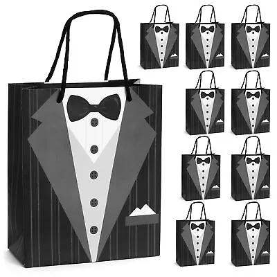 10 Pack Groomsmen Tuxedo Gift Bags For Bachelor Party Gift Favors Celebration • $27.99