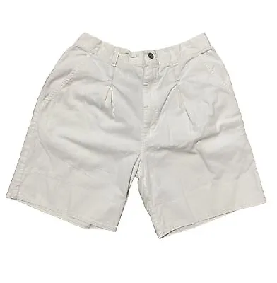 VTG Ocean Pacific OP White Pleated Mens Casual Chino Shorts Sz 34 Retro 80s 90s • $19.99