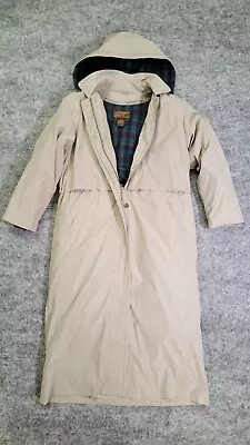 EDDIE BAUER Vintage Goose Down Puffer Parka Trench Coat Wool Flannel Lined ~ Med • $81.50