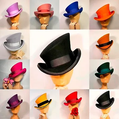 Asymmetric Top Hat Wool Hat Women Men Unisex Hat Steam Punk Hat Top Hat Fashion • $19.99