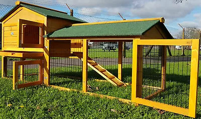 Large Rabbit Hutch Guinea Pig Hutches Run 2 Tier Double Decker Cage Smokey  • £139.99