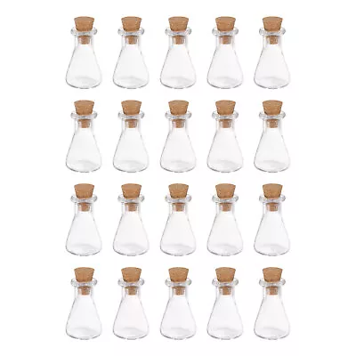 20pcs Mini Glass Bottles With Cork Flask Shape Wishing Bottle • $9.36