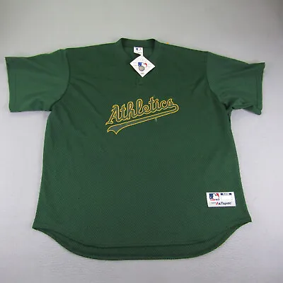 Vintage Oakland A's Jersey Mens 3XL Green Majestic Deadstock MLB Baseball USA ^ • $48.98